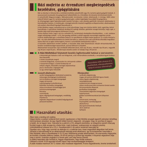 házi mofetta”, „szén-dioxid gázfürdő”, „keringés javítása”, „szív- és érrendszer támogatása”